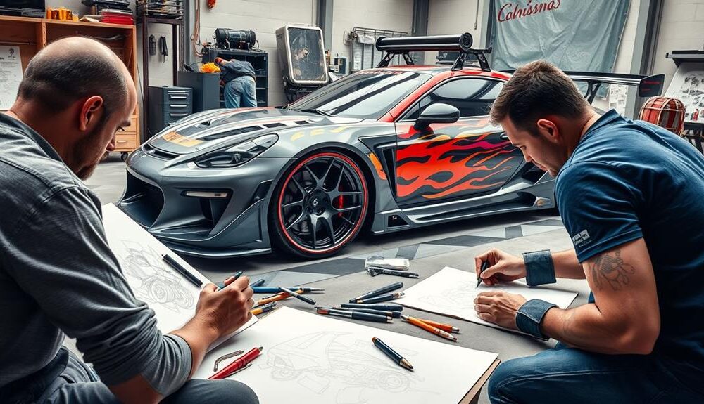 creative car tuning illustration