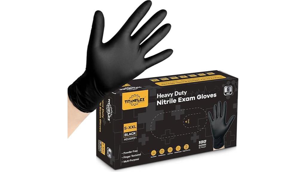 black nitrile exam gloves