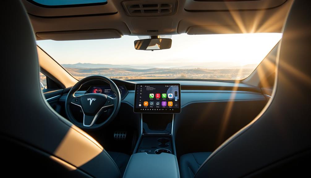 tesla integrates apple carplay