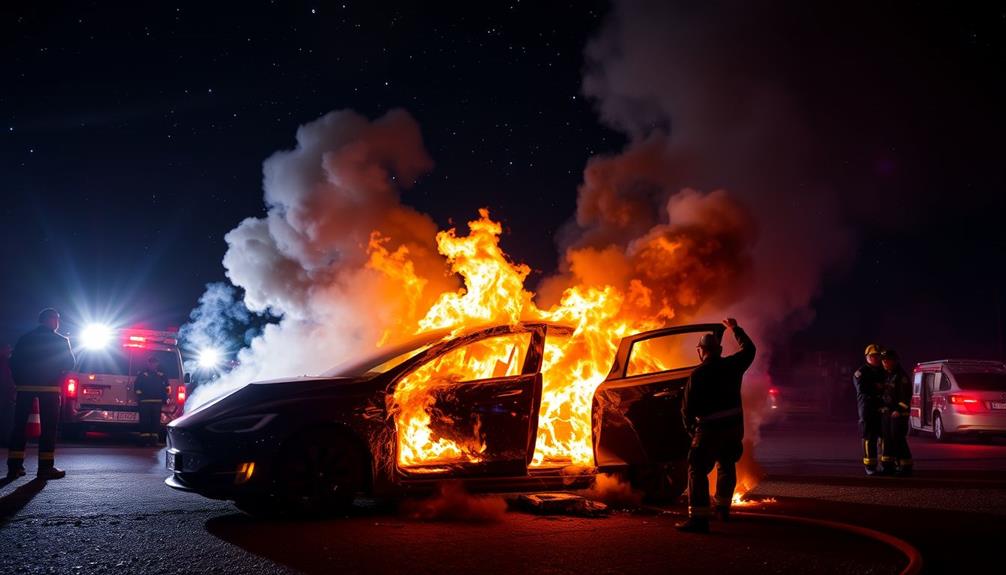 tesla vehicle fire incidents