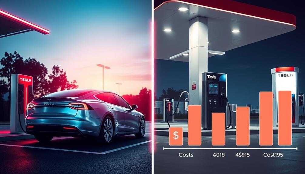 tesla vs gas vehicles costs