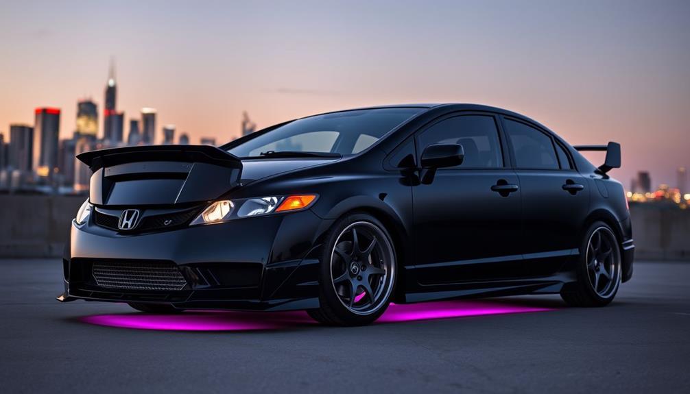 tuning black honda civic