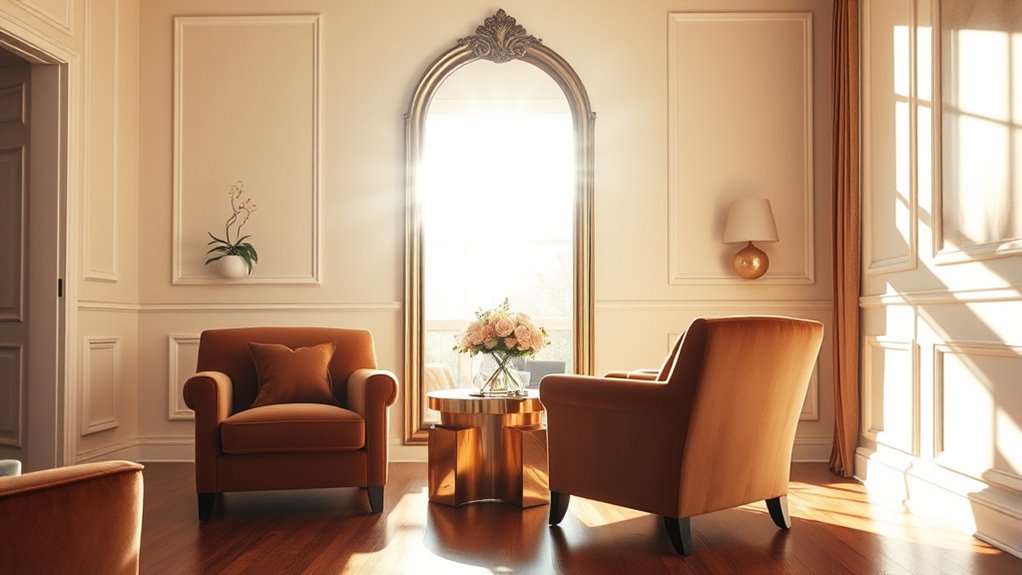 strategic mirror placement enhances brightness