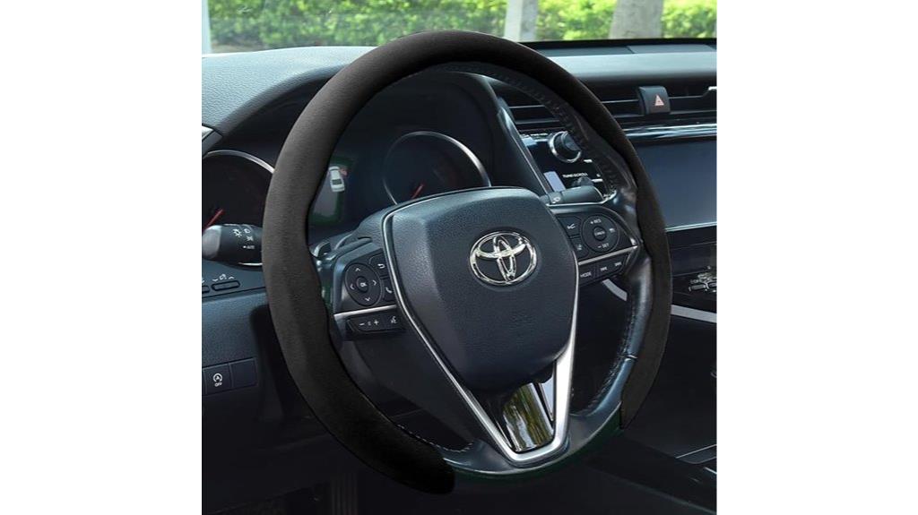 15 inch suede steering wheel
