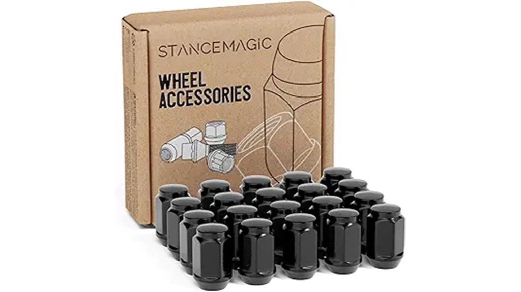 20 piece black lug nuts