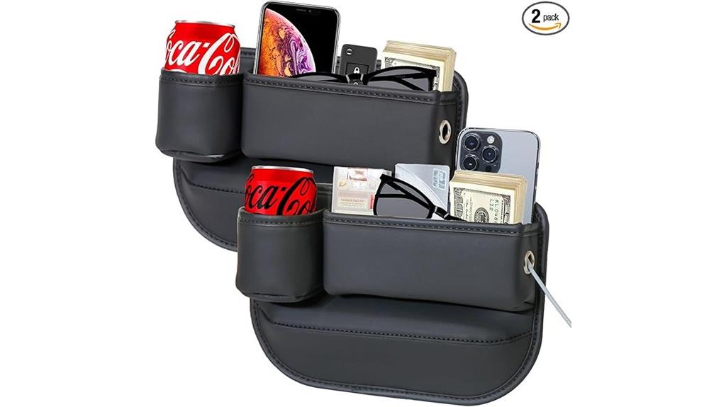 car leather cup holder organizer