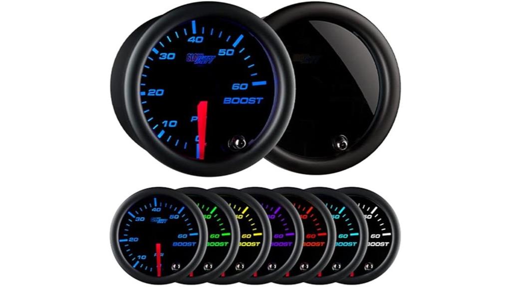 colorful turbo boost gauge