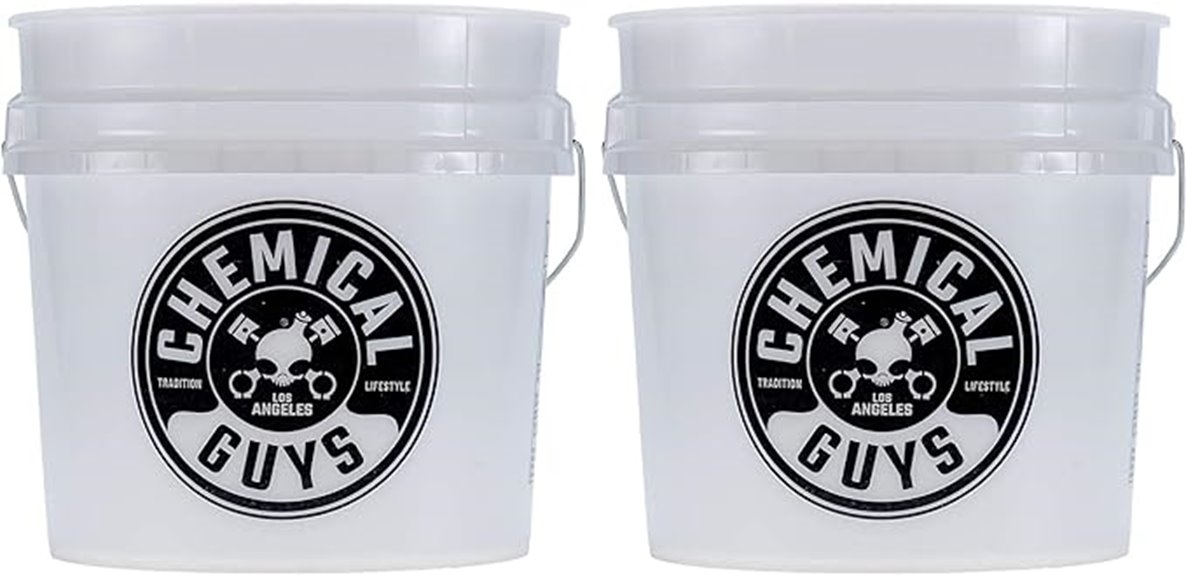 durable clear double buckets