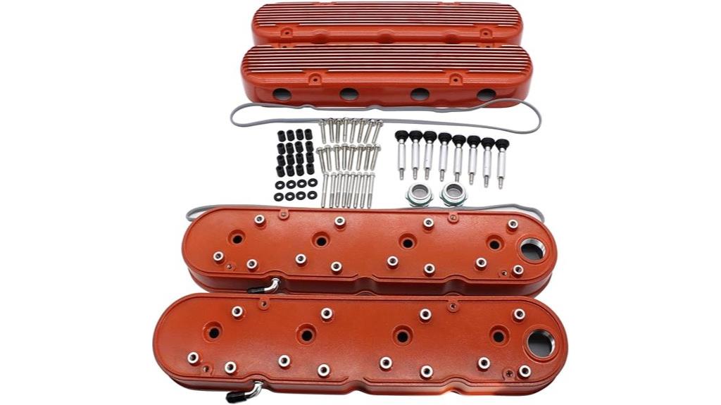 finned orange aluminum covers