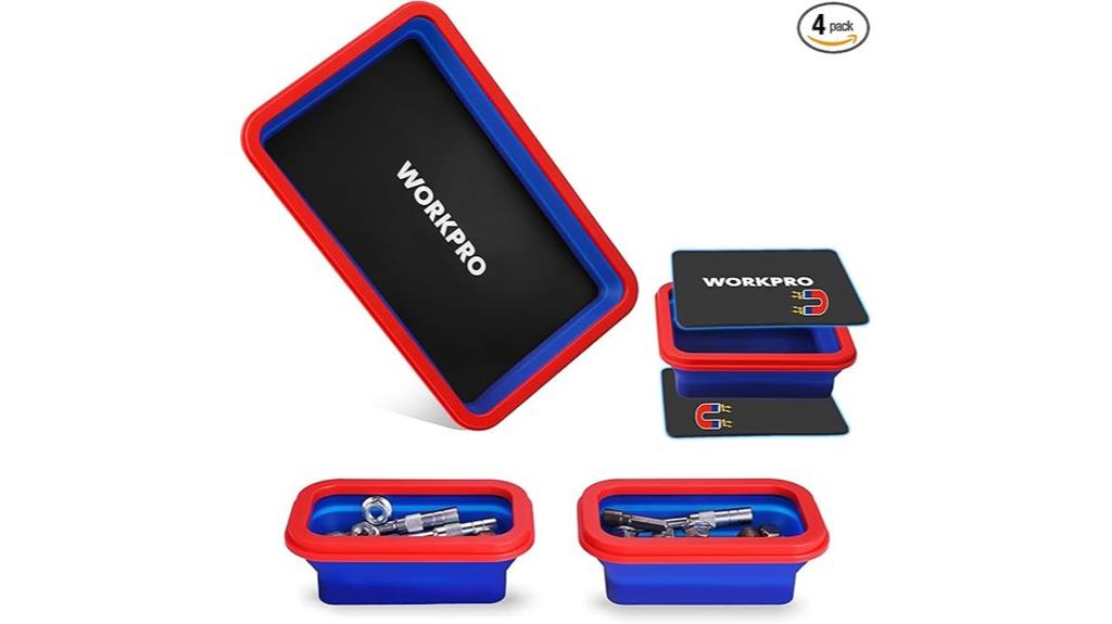 magnetic collapsible parts tray