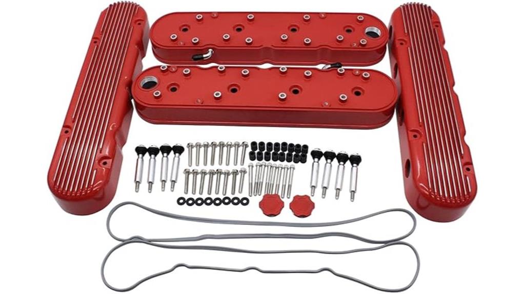 red finned aluminum valve covers