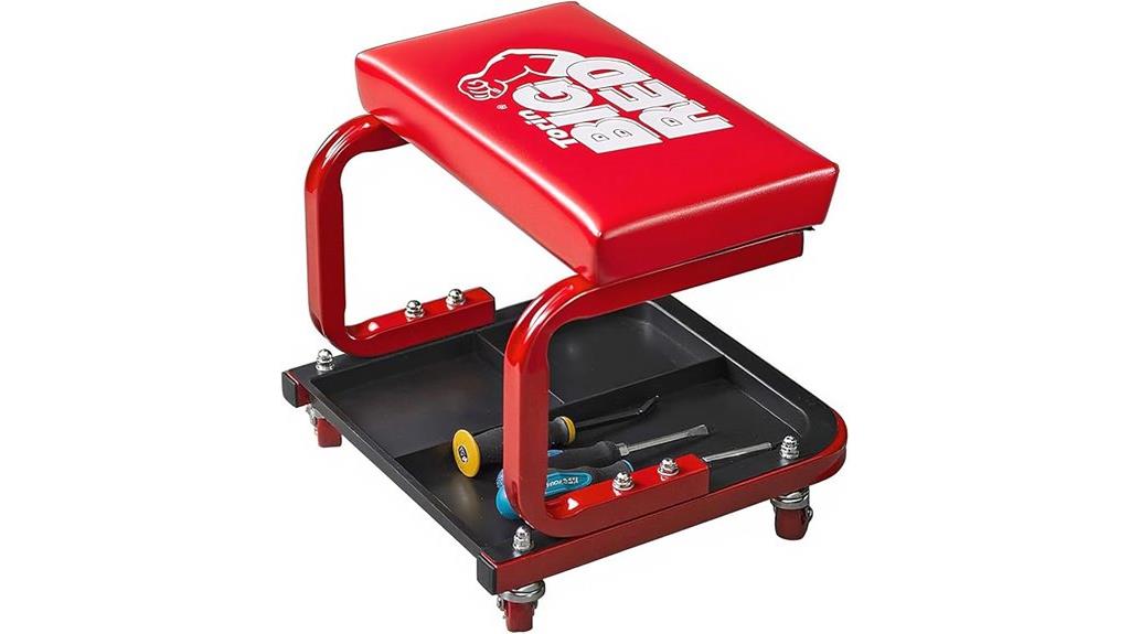 red heavy duty garage seat