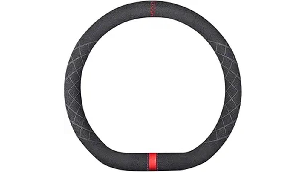 soft suede steering wheel cover