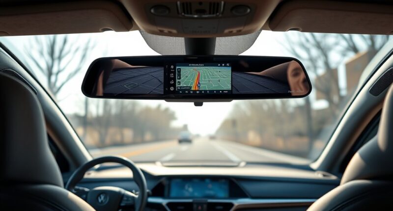 top mirror dash cam gps