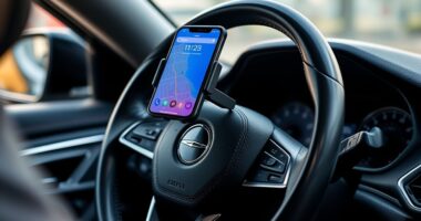 top steering wheel phone holders