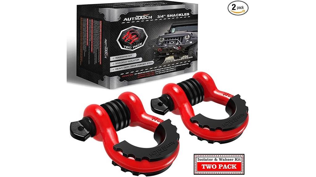 two 3 4 inch shackles