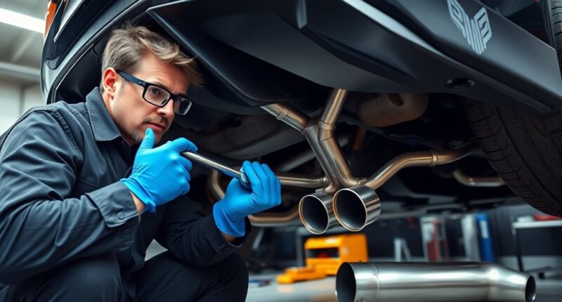 install exhaust system safely