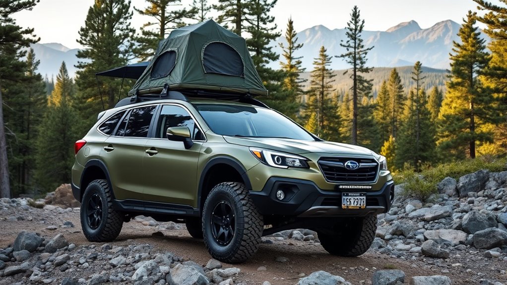 off road tires and rooftop tent