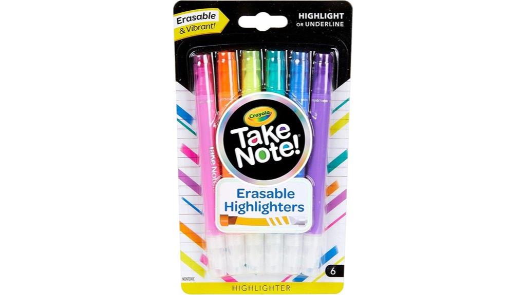 erasable colorful highlighter set
