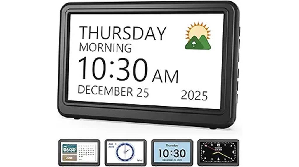 large digital day clock