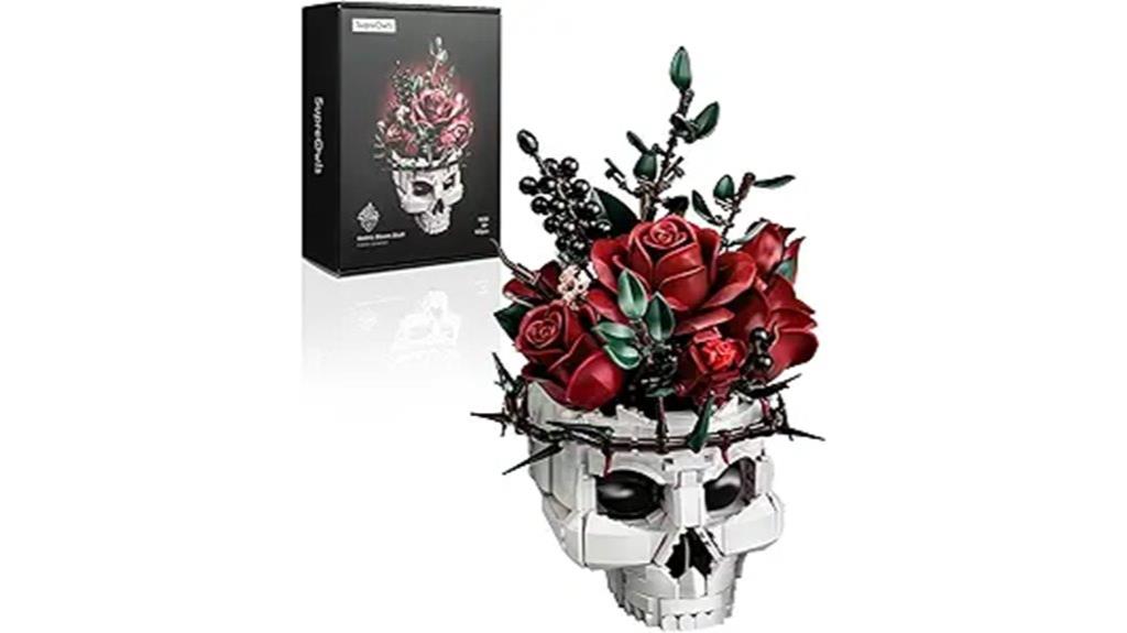 skull roses flower bouquet
