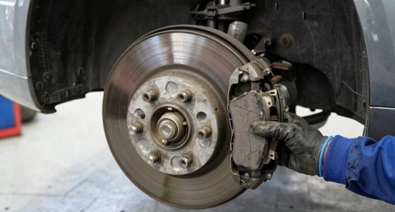inspect brake pad taper