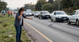 Chain Traffic Accident On Rosario-Buenos Aires Highway