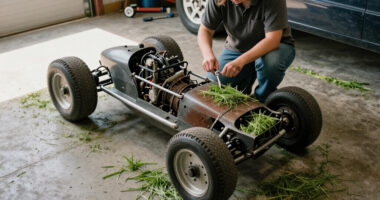 Scratch-Built Land Speed Lawnmower Goes 152 MPH And Still Cuts Grass